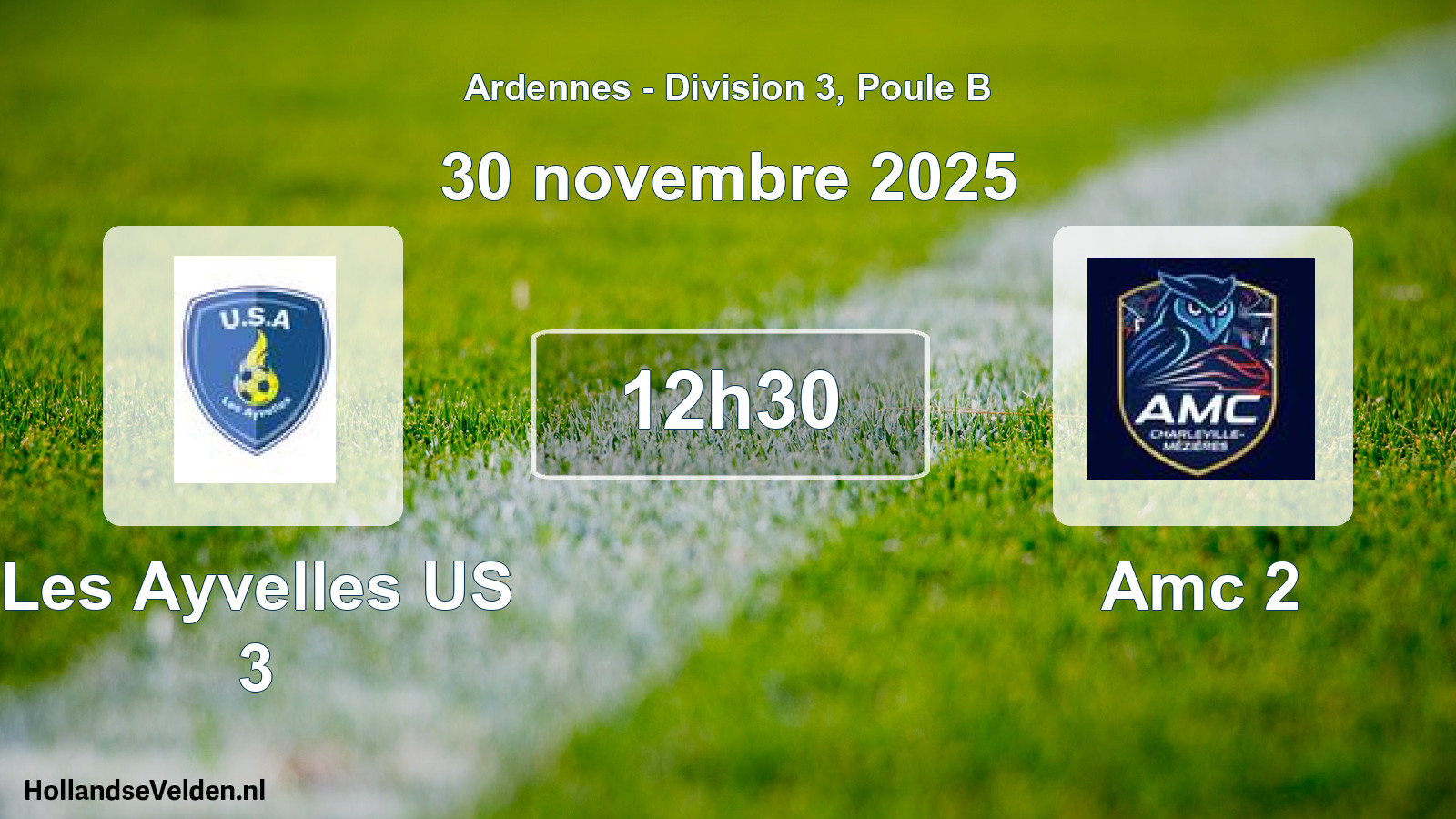Geplande wedstrijd: Les Ayvelles US 3 - Amc 2 (30 november 2025)