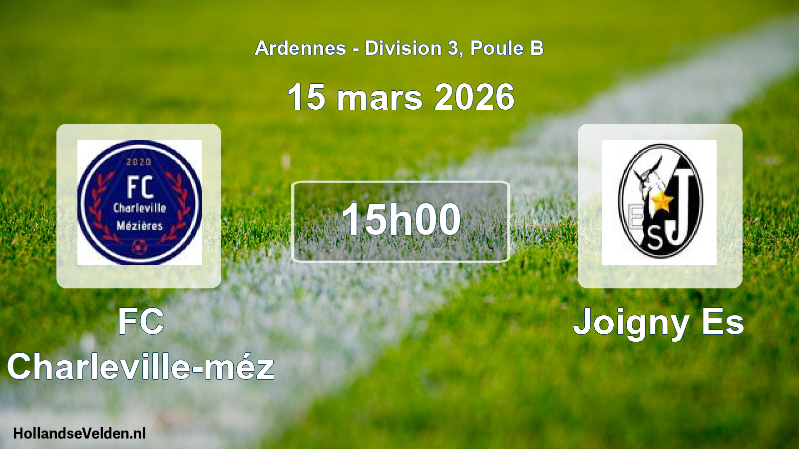 Match programmé: FC Charleville-méz - Joigny Es (15 mars 2026)