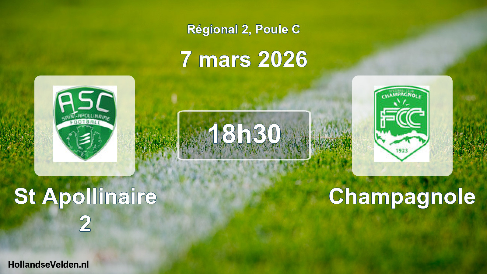 Geplande wedstrijd: St Apollinaire 2 - Champagnole (7 mars 2026)