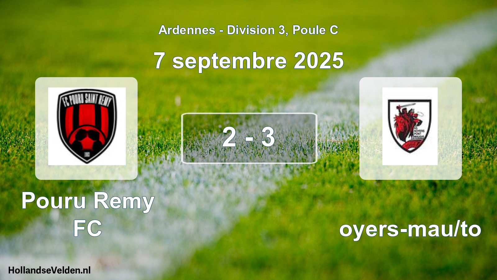 Total number of matches played: Pouru Remy FC - Noyers-mau/to 2 - 3 (7 September 2025)