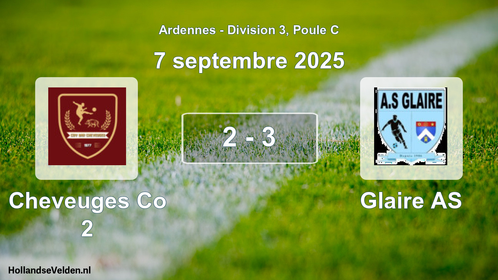 Gespeelde wedstrijd: Cheveuges Co 2 - Glaire AS 2 - 3 (7 september 2025)