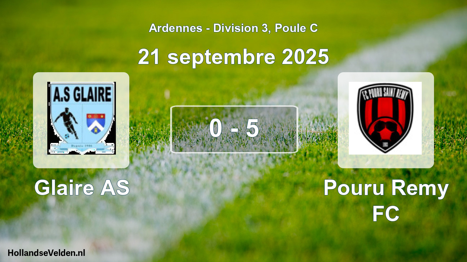 Match joué: Glaire AS - Pouru Remy FC 0 - 5 (21 septembre 2025)