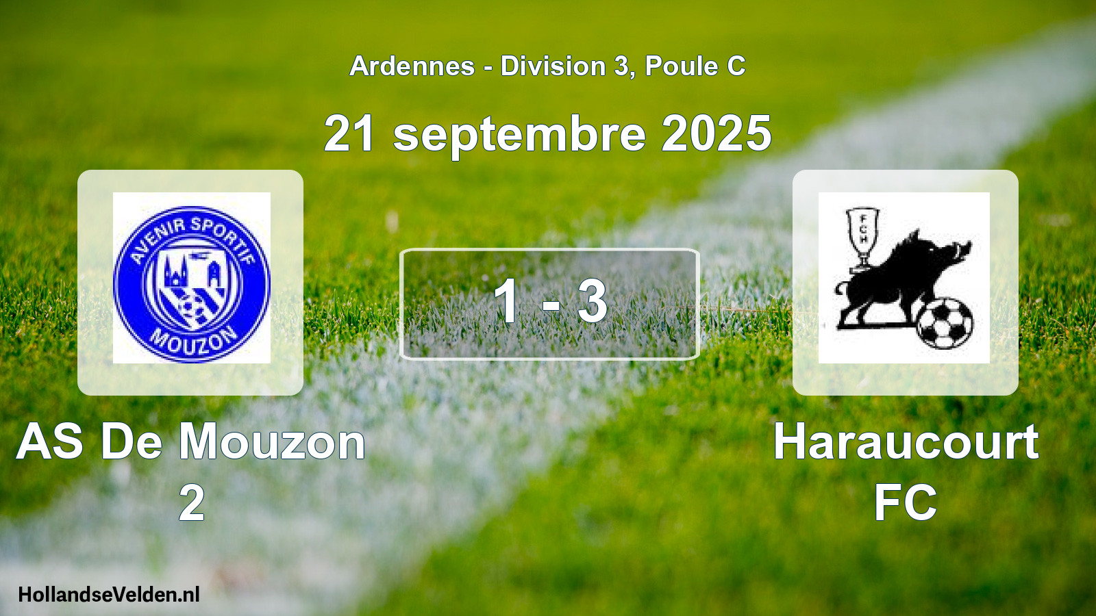 Match joué: AS De Mouzon 2 - Haraucourt FC 1 - 3 (21 septembre 2025)