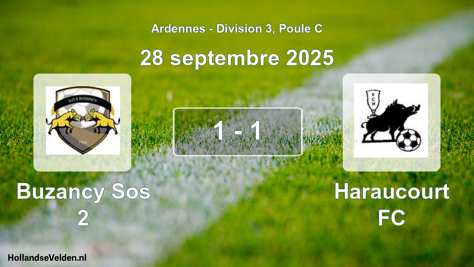 Match joué: Buzancy Sos 2 - Haraucourt FC 1 - 1 (28 septembre 2025)