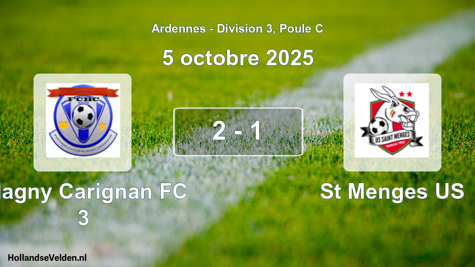 Match joué: Blagny Carignan FC 3 - St Menges US 2 - 1 (5 octobre 2025)