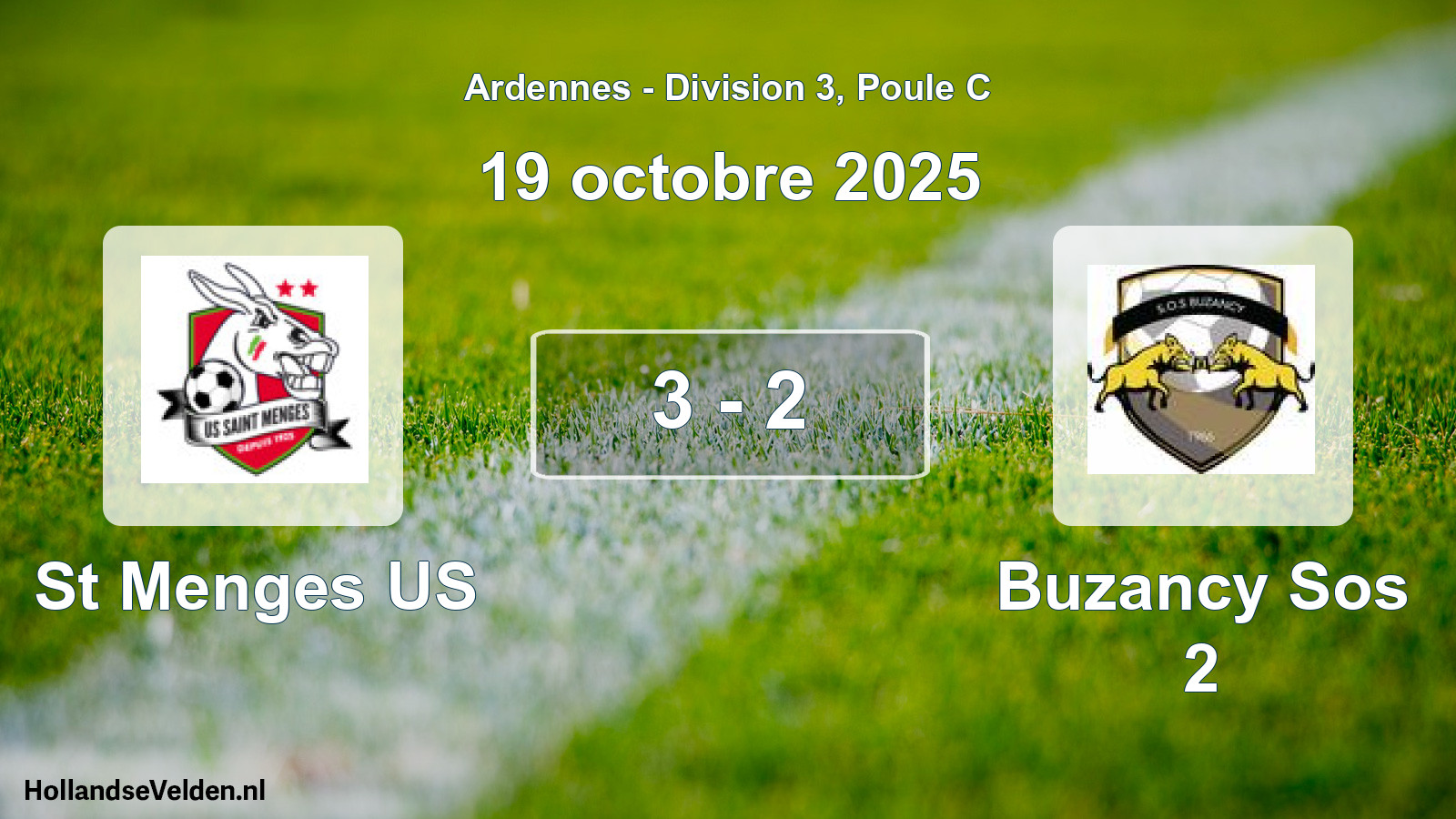 Match joué: St Menges US - Buzancy Sos 2 3 - 2 (19 octobre 2025)
