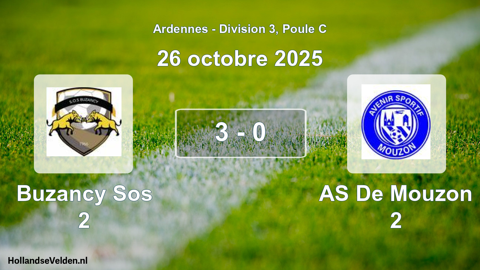 Match joué: Buzancy Sos 2 - AS De Mouzon 2 3 - 0 (26 octobre 2025)
