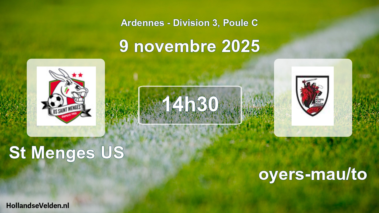 Match programmé: St Menges US - Noyers-mau/to (9 novembre 2025)