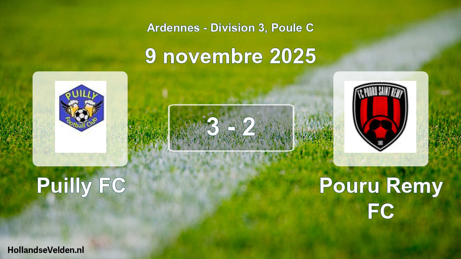 Match joué: Puilly FC - Pouru Remy FC 3 - 2 (9 novembre 2025)