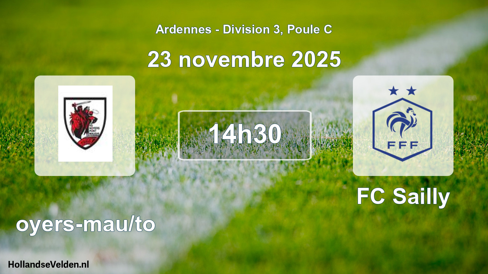 Match programmé: Noyers-mau/to - FC Sailly (23 novembre 2025)