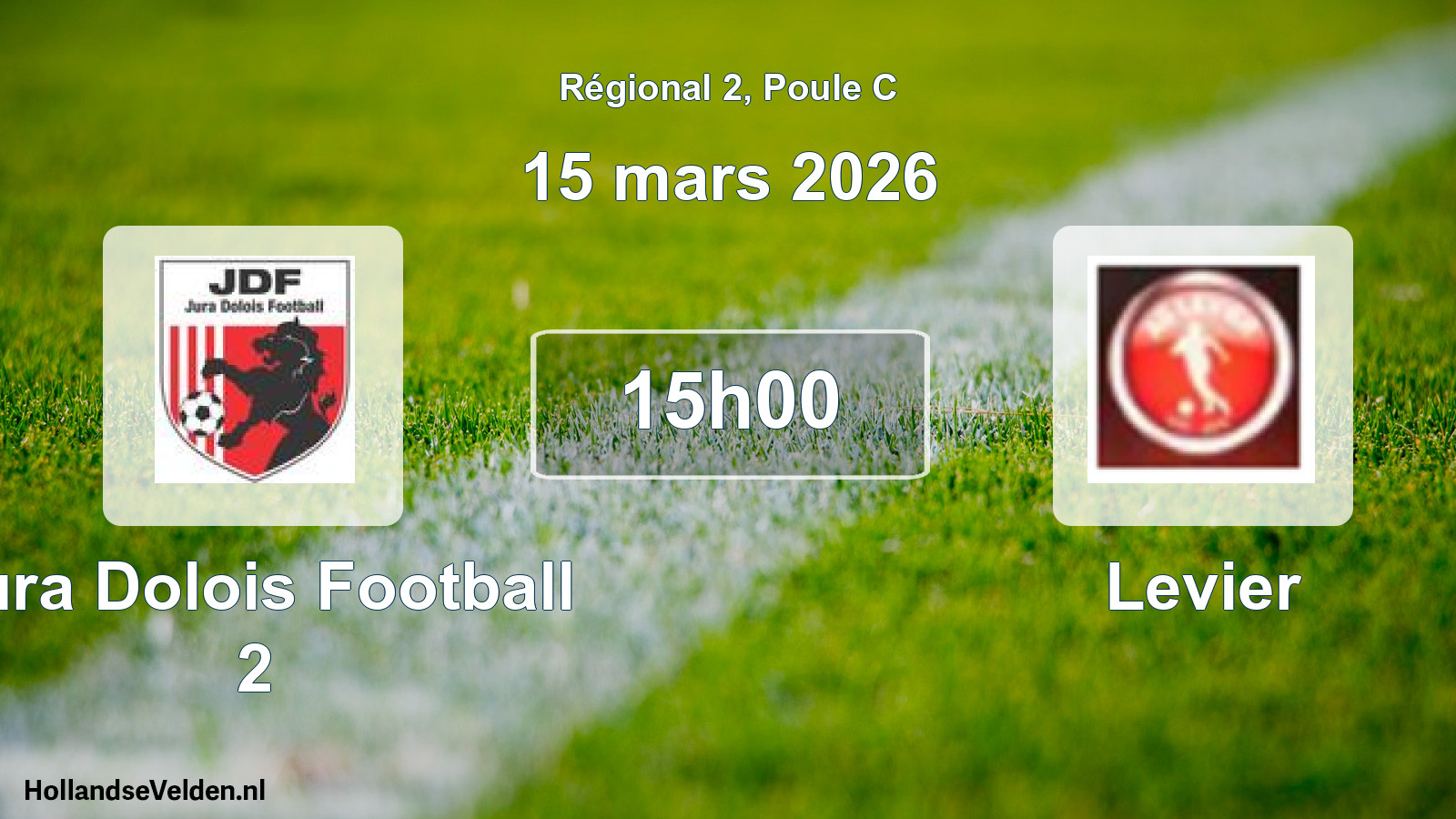Geplande wedstrijd: Jura Dolois Football 2 - Levier (15 mars 2026)