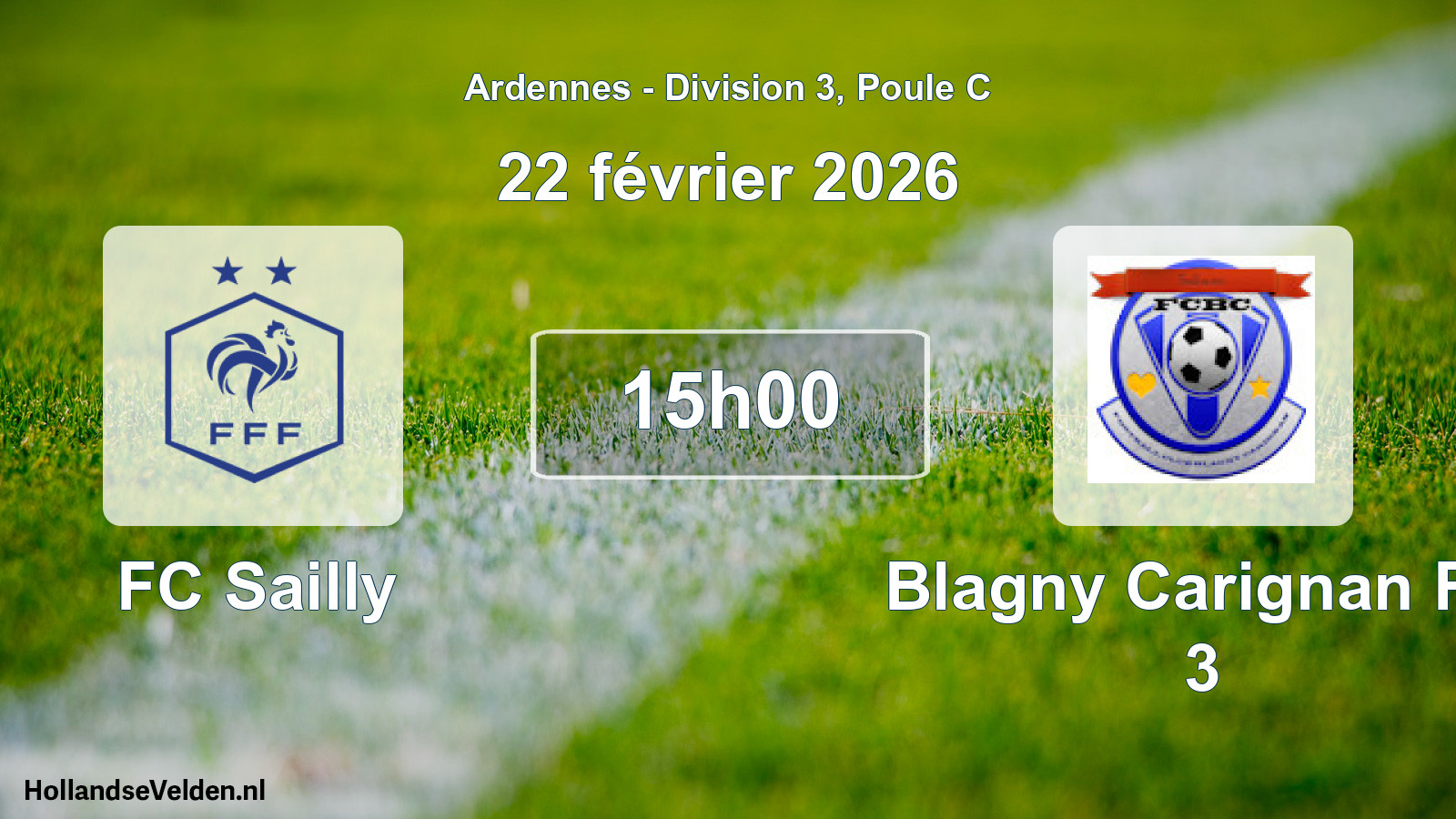 Scheduled Match: FC Sailly - Blagny Carignan FC 3 (22 February 2026)