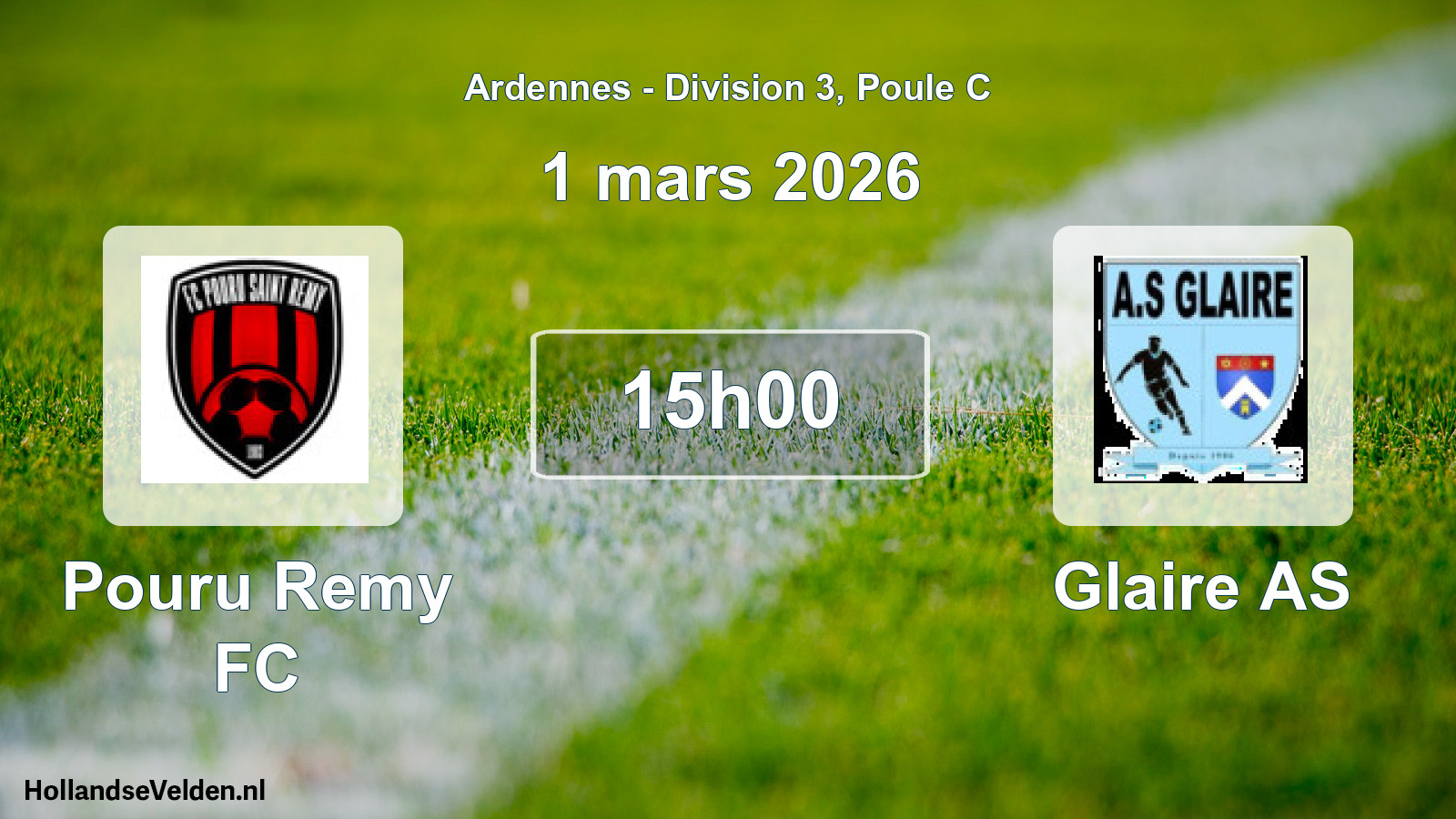 Match programmé: Pouru Remy FC - Glaire AS (1 mars 2026)