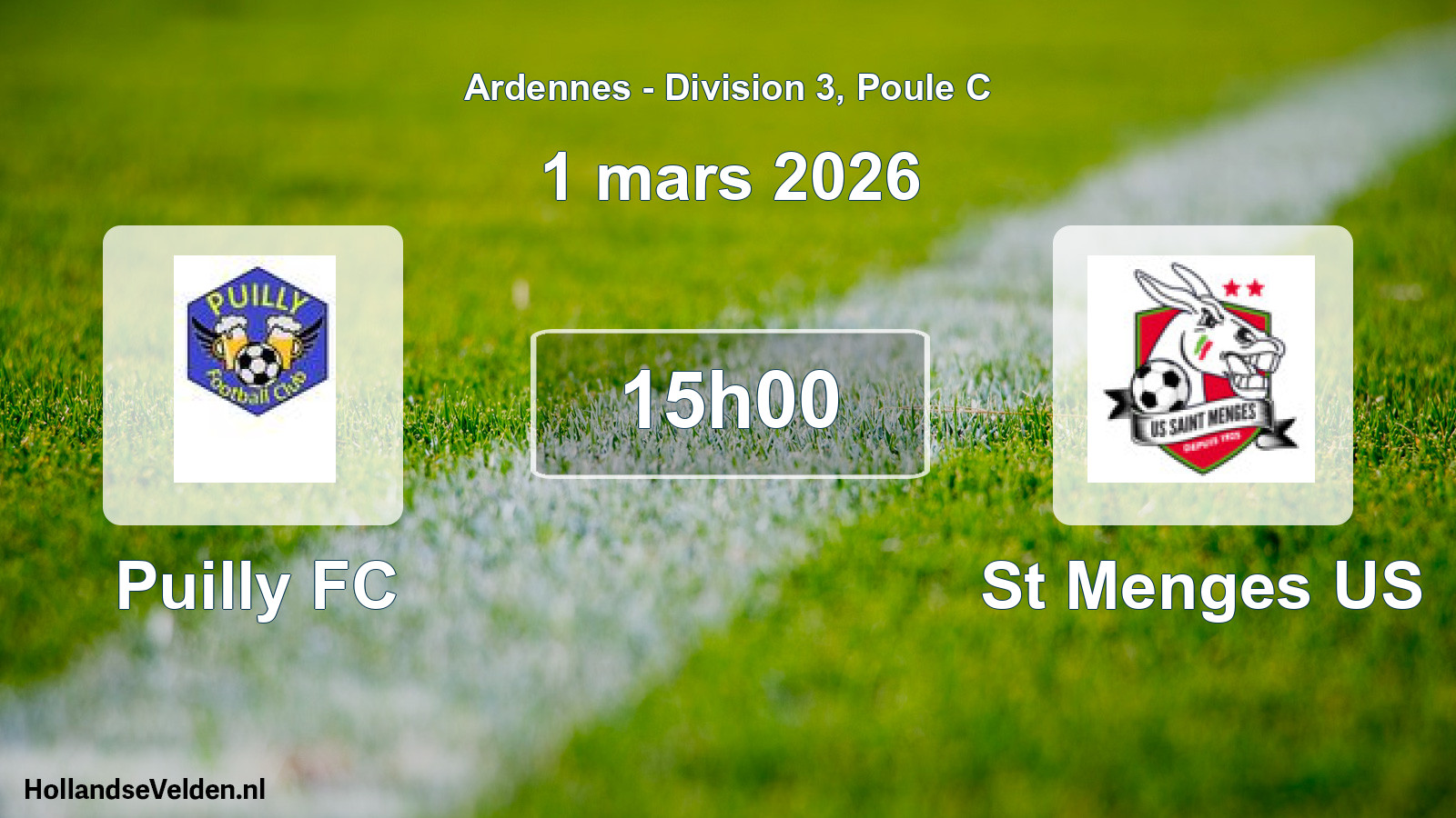 Match programmé: Puilly FC - St Menges US (1 mars 2026)