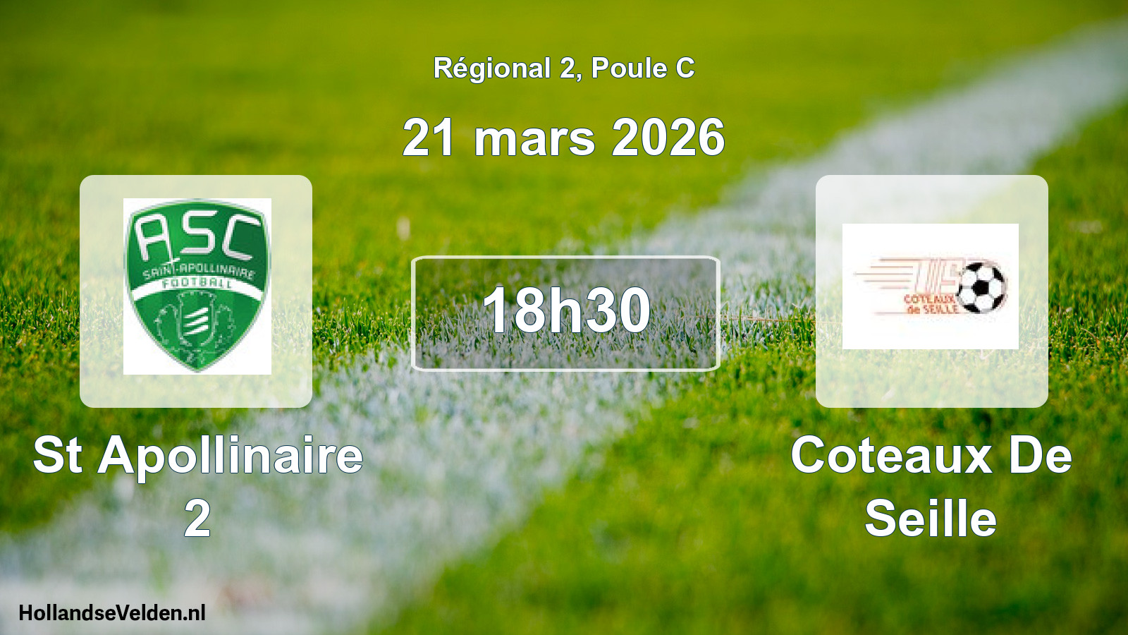 Scheduled Match: St Apollinaire 2 - Coteaux De Seille (21 March 2026)