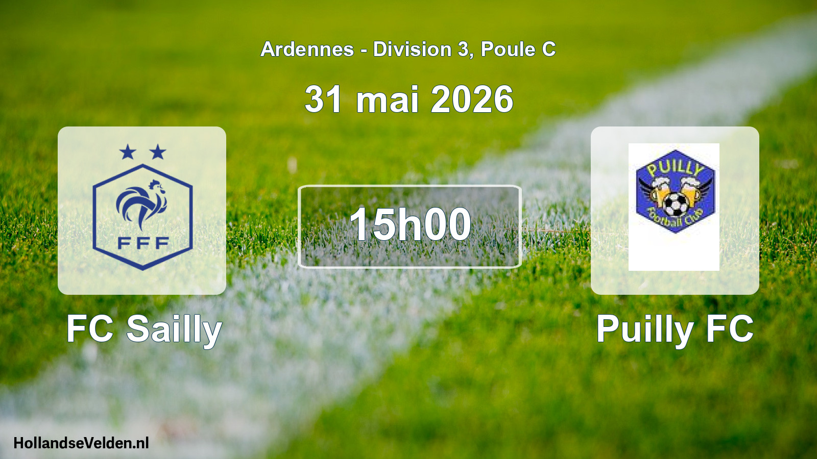 Match programmé: FC Sailly - Puilly FC (31 mai 2026)