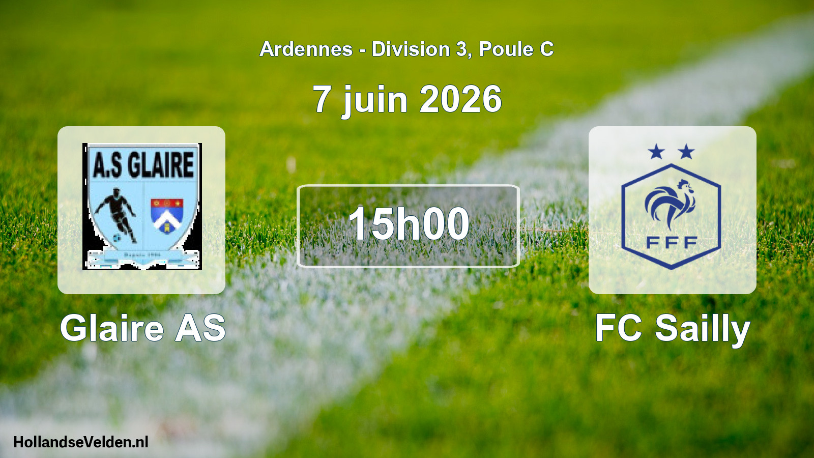 Match programmé: Glaire AS - FC Sailly (7 juin 2026)