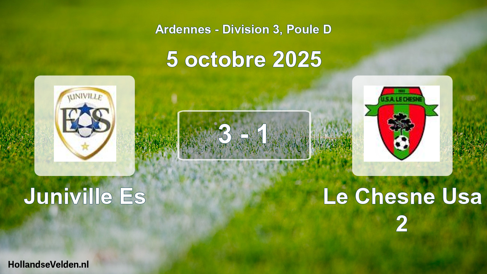 Total number of matches played: Juniville Es - Le Chesne Usa 2 3 - 1 (5 October 2025)