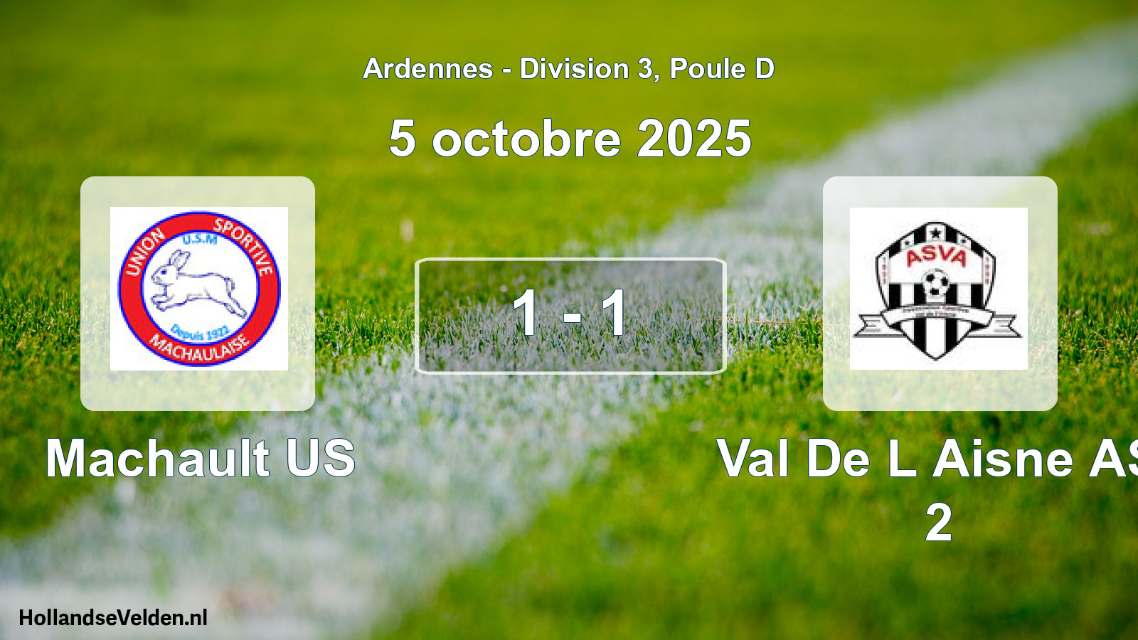 Match joué: Machault US - Val De L Aisne AS 2 1 - 1 (5 octobre 2025)