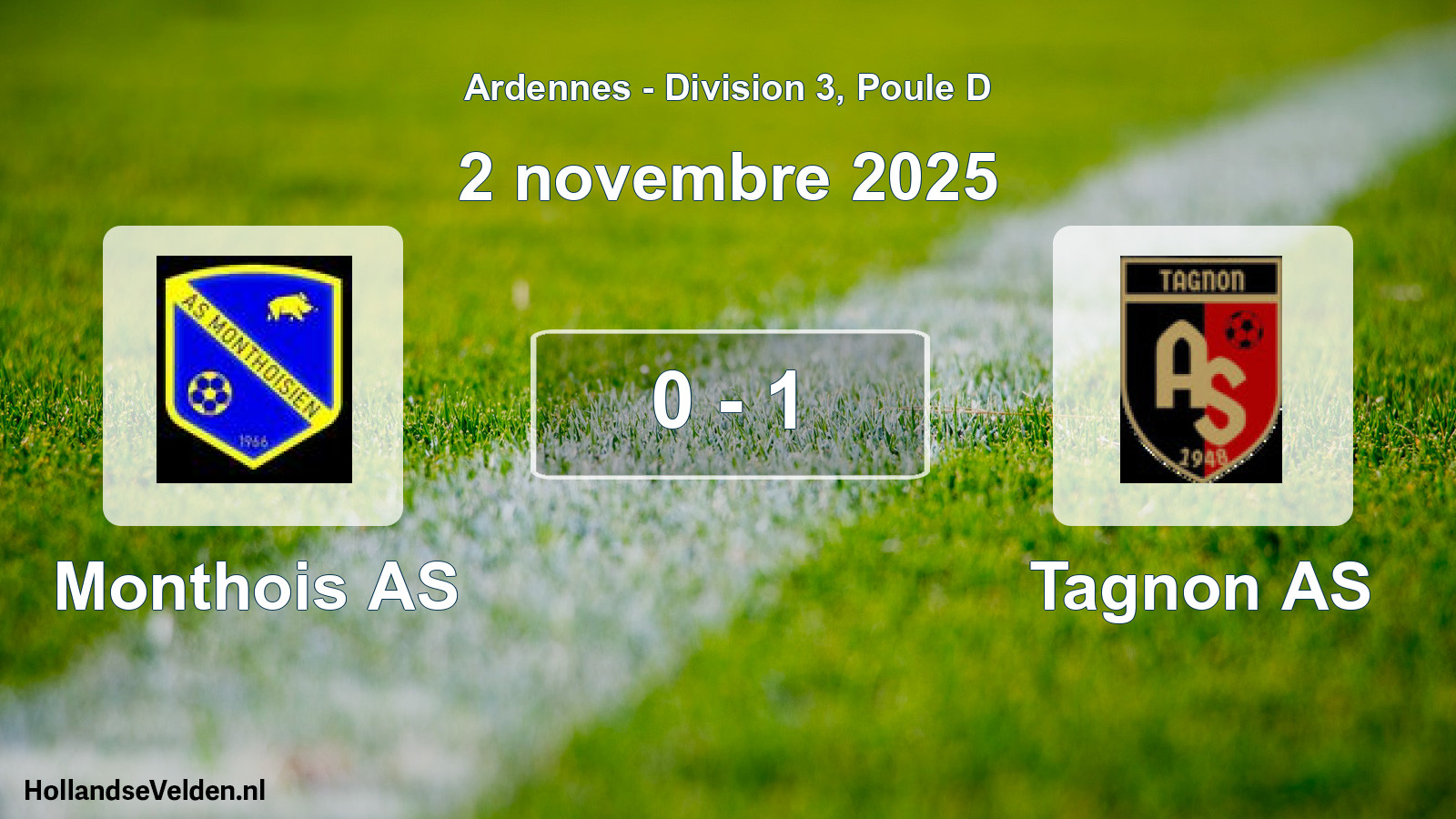 Total number of matches played: Monthois AS - Tagnon AS 0 - 1 (2 November 2025)