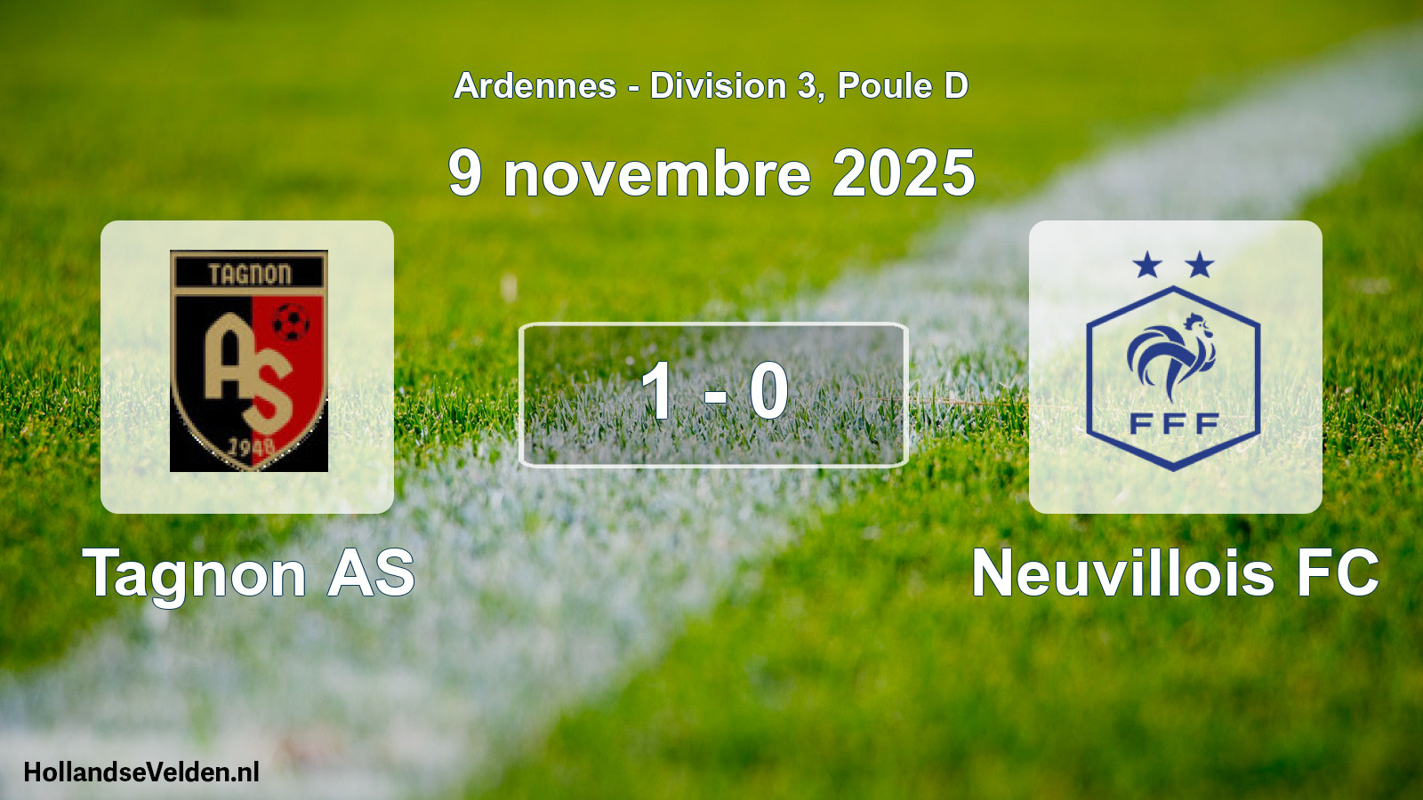 Gespeelde wedstrijd: Tagnon AS - Neuvillois FC 1 - 0 (9 november 2025)