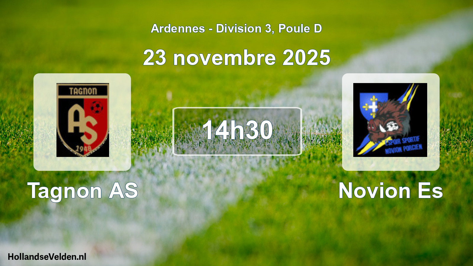 Match programmé: Tagnon AS - Novion Es (23 novembre 2025)
