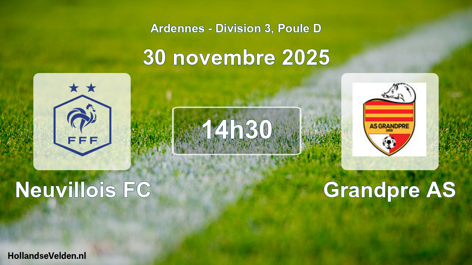 Geplande wedstrijd: Neuvillois FC - Grandpre AS (30 november 2025)