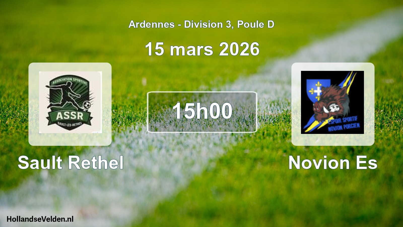 Match programmé: Sault Rethel - Novion Es (15 mars 2026)