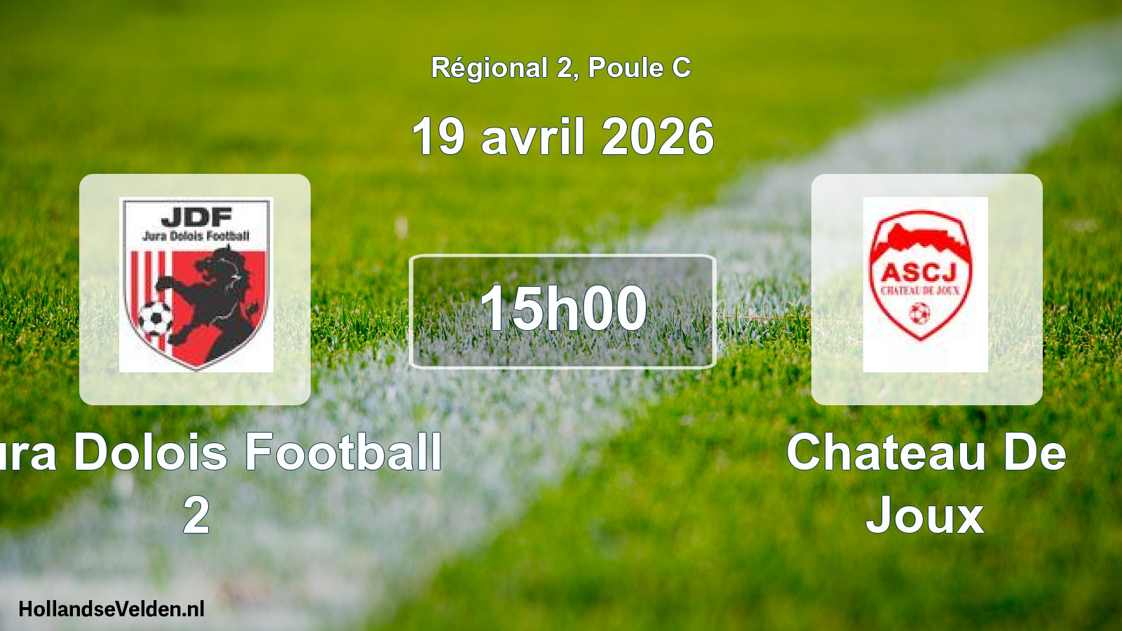 Geplande wedstrijd: Jura Dolois Football 2 - Chateau De Joux (19 avril 2026)