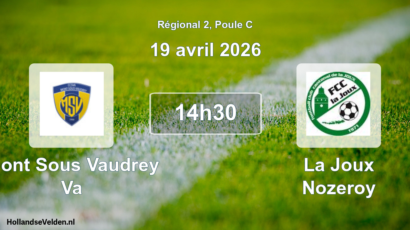 Geplande wedstrijd: Mont Sous Vaudrey Va - La Joux Nozeroy (19 april 2026)