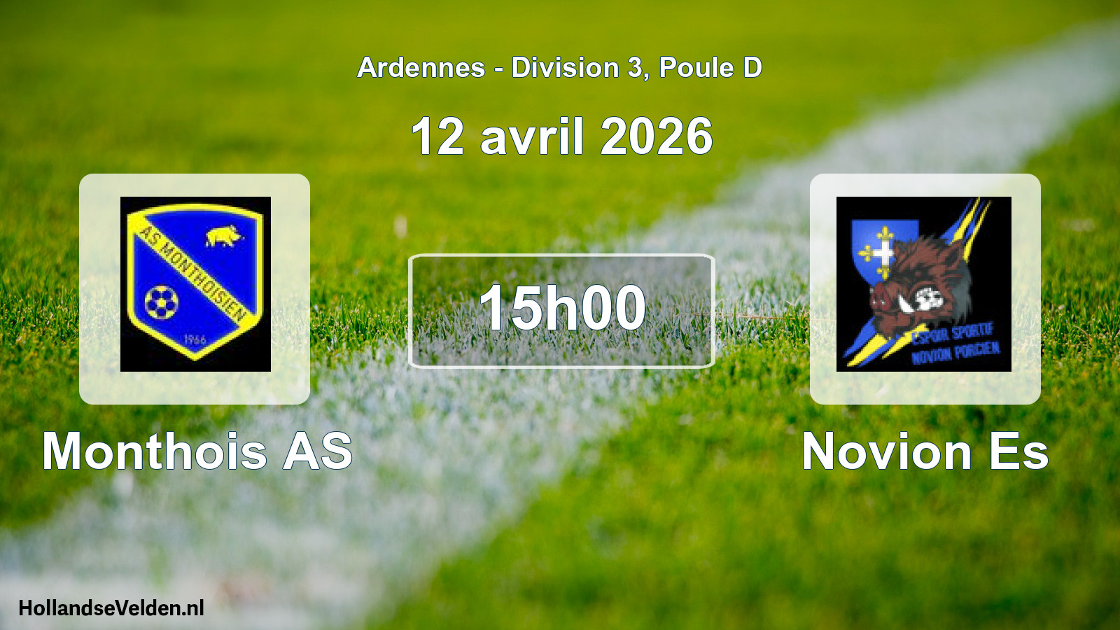 Match programmé: Monthois AS - Novion Es (12 avril 2026)