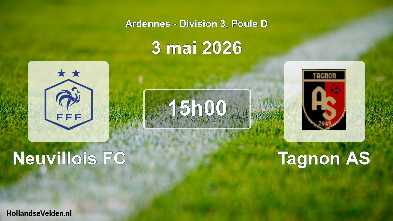 Match programmé: Neuvillois FC - Tagnon AS (3 mai 2026)