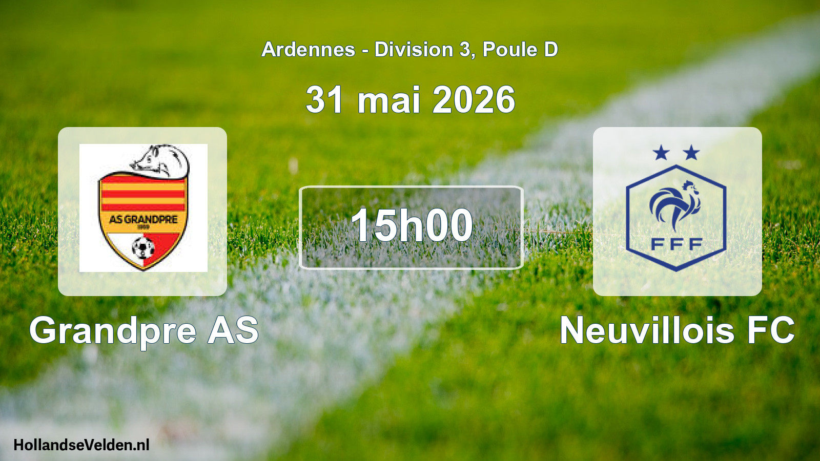 Match programmé: Grandpre AS - Neuvillois FC (31 mai 2026)