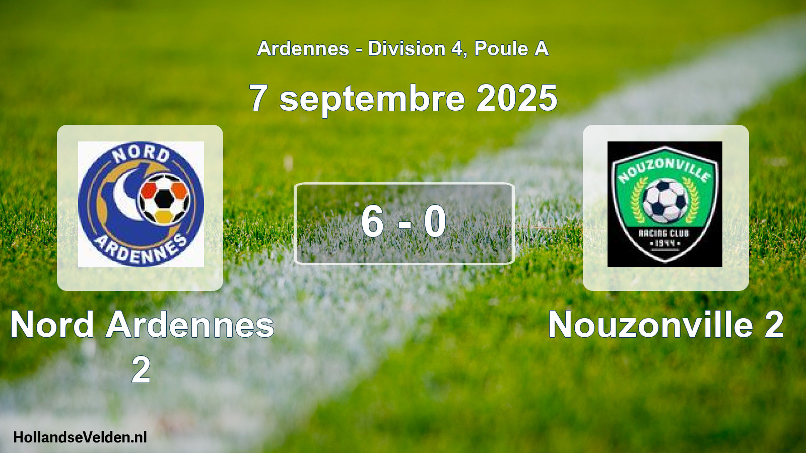 Gespeelde wedstrijd: Nord Ardennes 2 - Nouzonville 2 6 - 0 (7 september 2025)