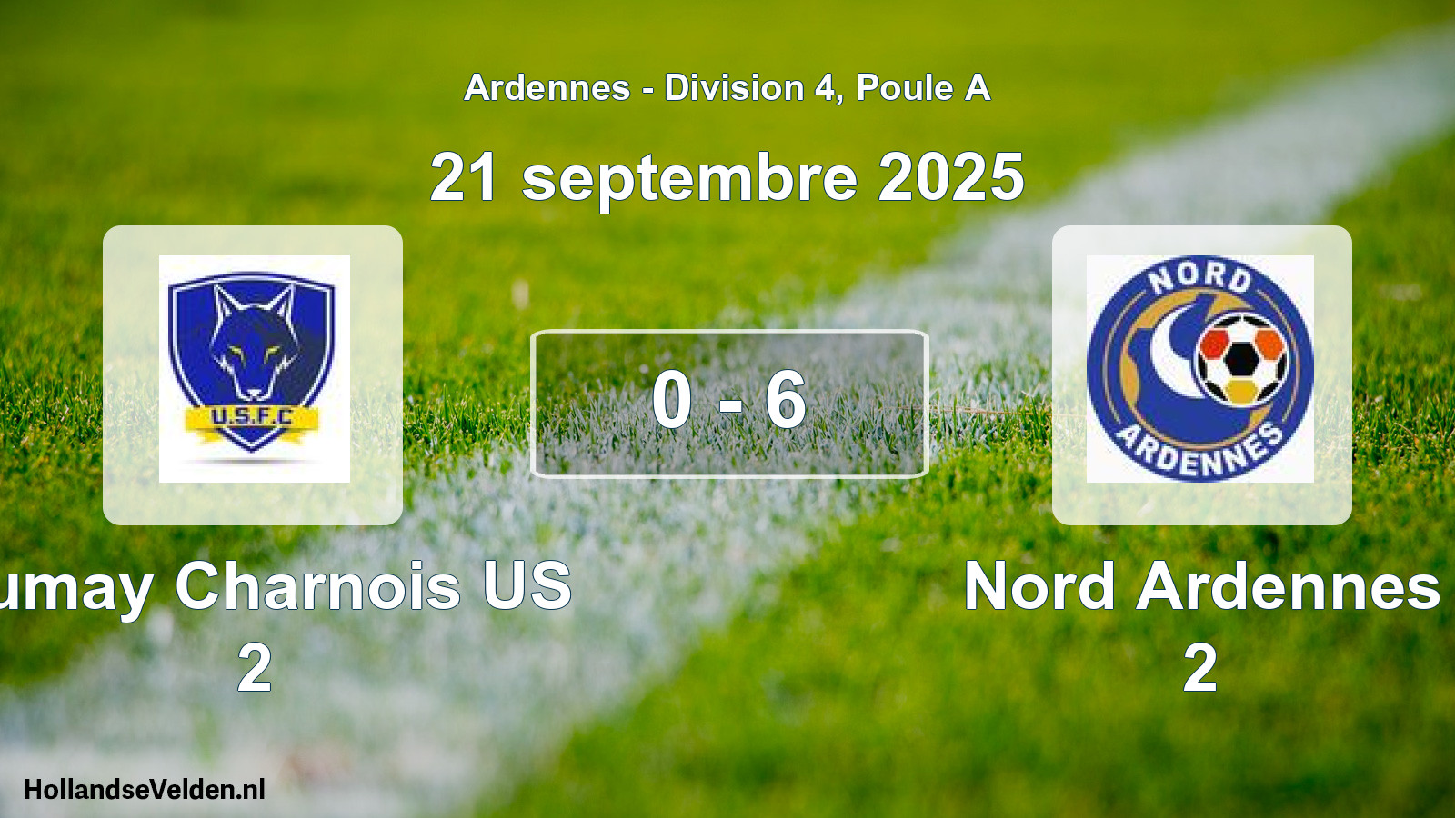 Match joué: Fumay Charnois US 2 - Nord Ardennes 2 0 - 6 (21 septembre 2025)