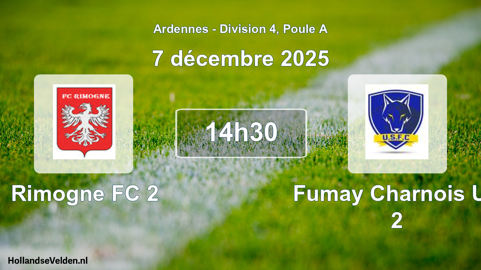 Match programmé: Rimogne FC 2 - Fumay Charnois US 2 (7 décembre 2025)