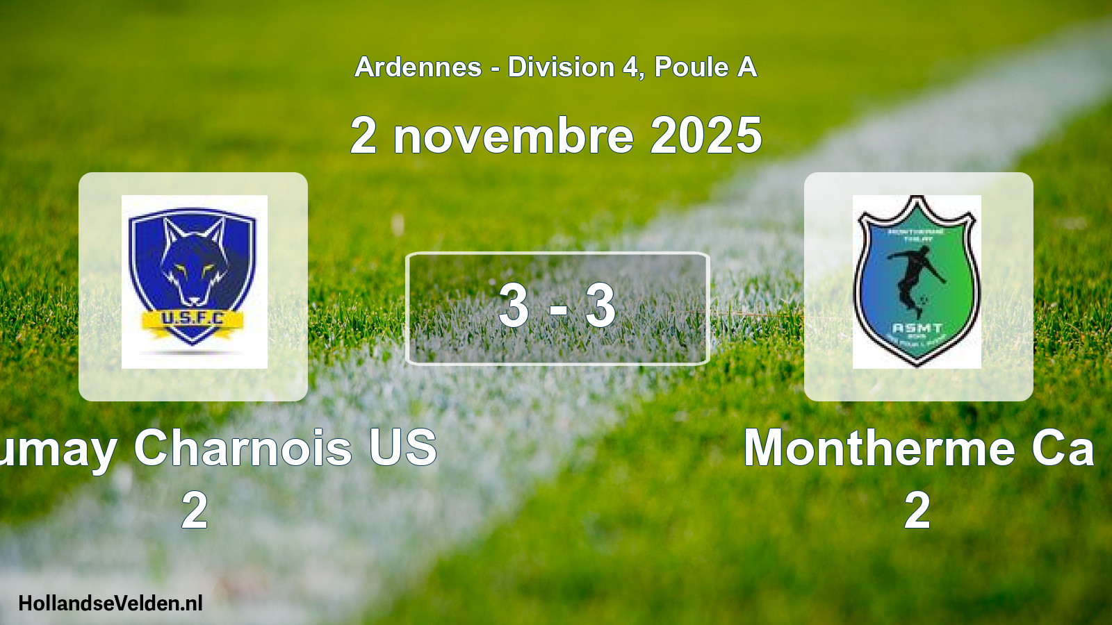 Match joué: Fumay Charnois US 2 - Montherme Ca 2 3 - 3 (2 novembre 2025)