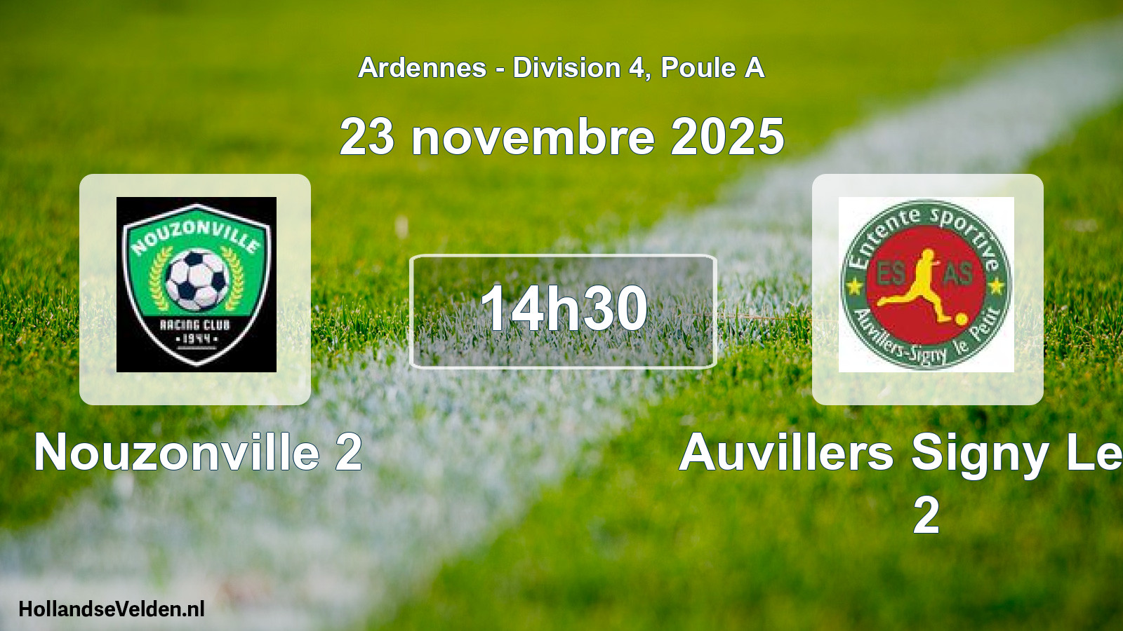 Geplande wedstrijd: Nouzonville 2 - Auvillers Signy Le P 2 (23 november 2025)