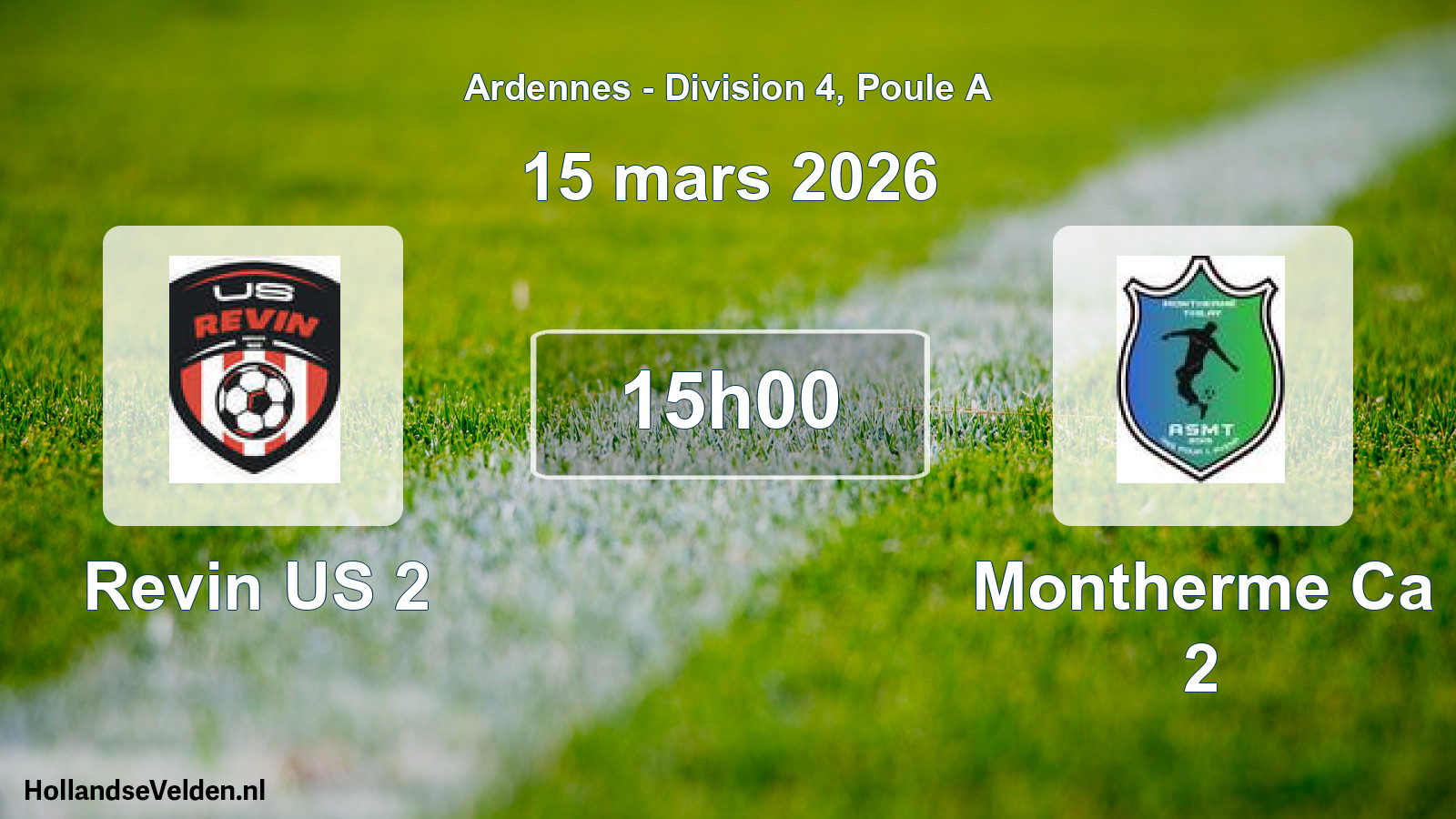Match programmé: Revin US 2 - Montherme Ca 2 (15 mars 2026)