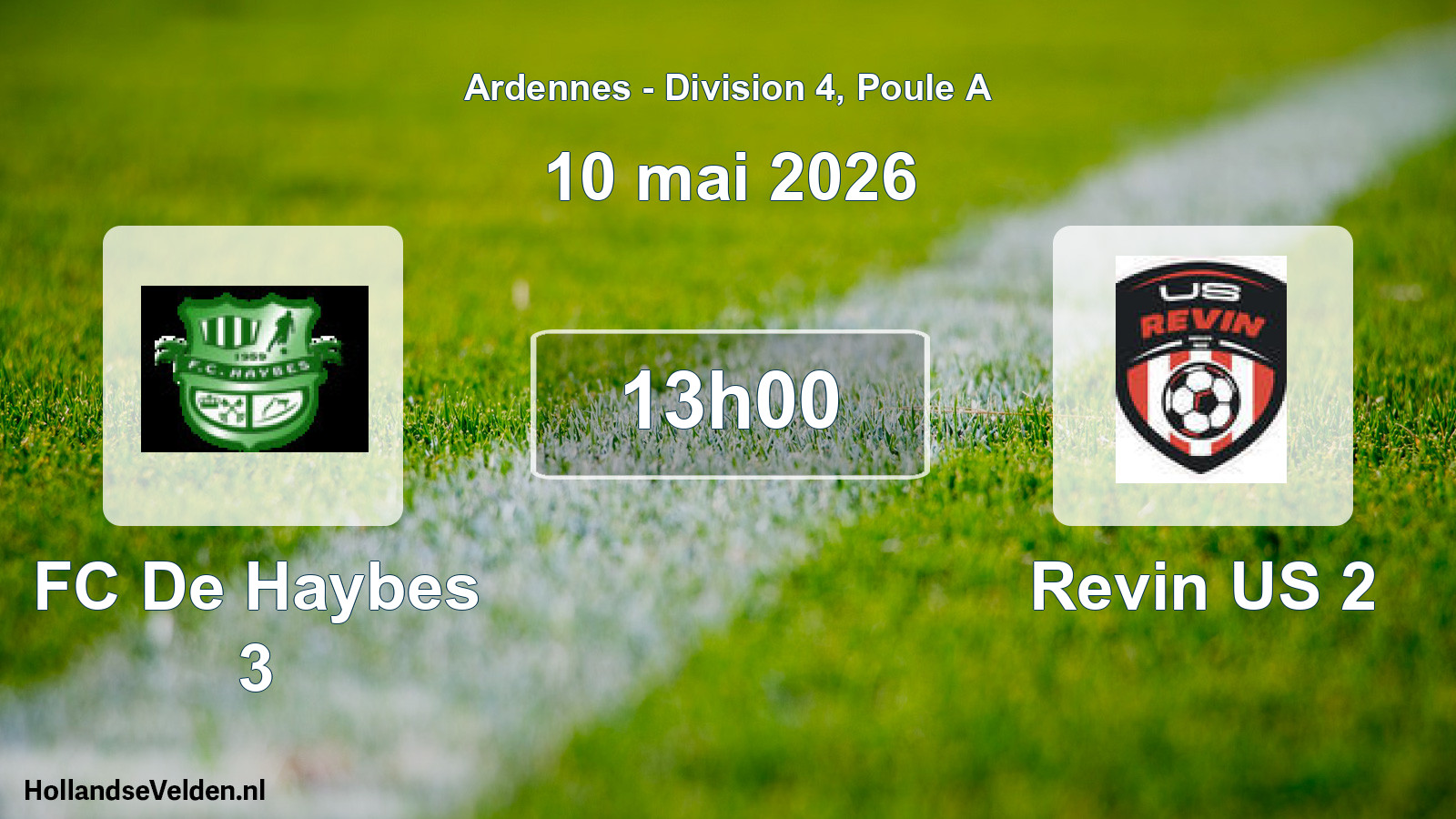 Match programmé: FC De Haybes 3 - Revin US 2 (10 mai 2026)
