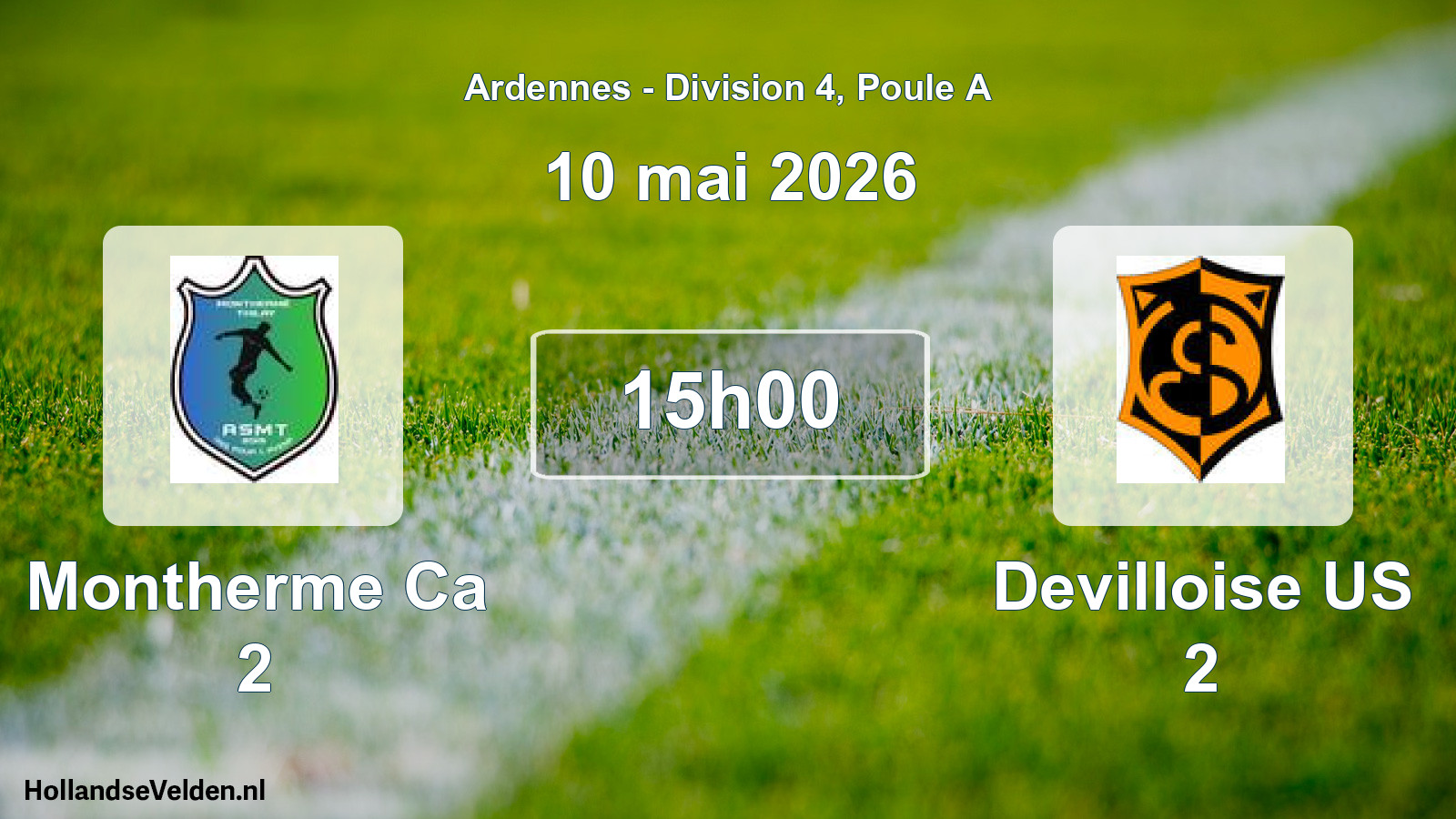 Match programmé: Montherme Ca 2 - Devilloise US 2 (10 mai 2026)