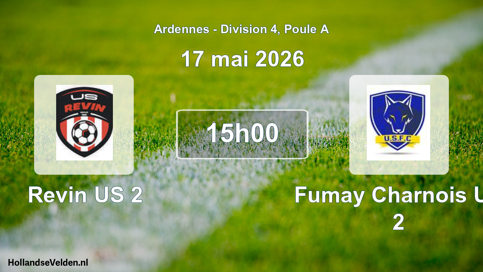 Match programmé: Revin US 2 - Fumay Charnois US 2 (17 mai 2026)