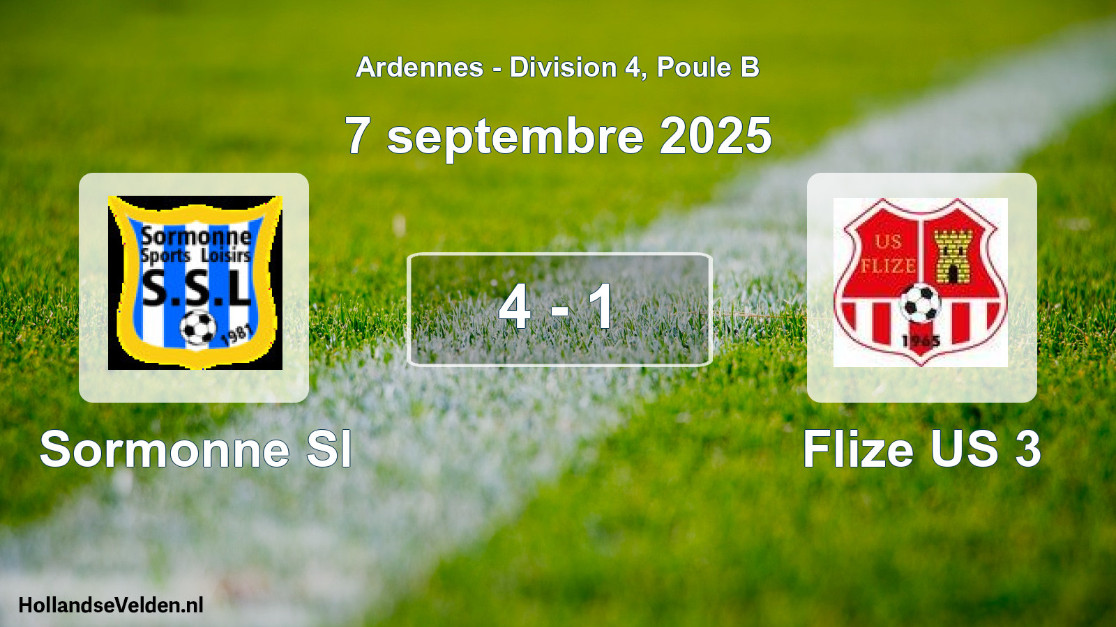 Total number of matches played: Sormonne Sl - Flize US 3 4 - 1 (7 September 2025)