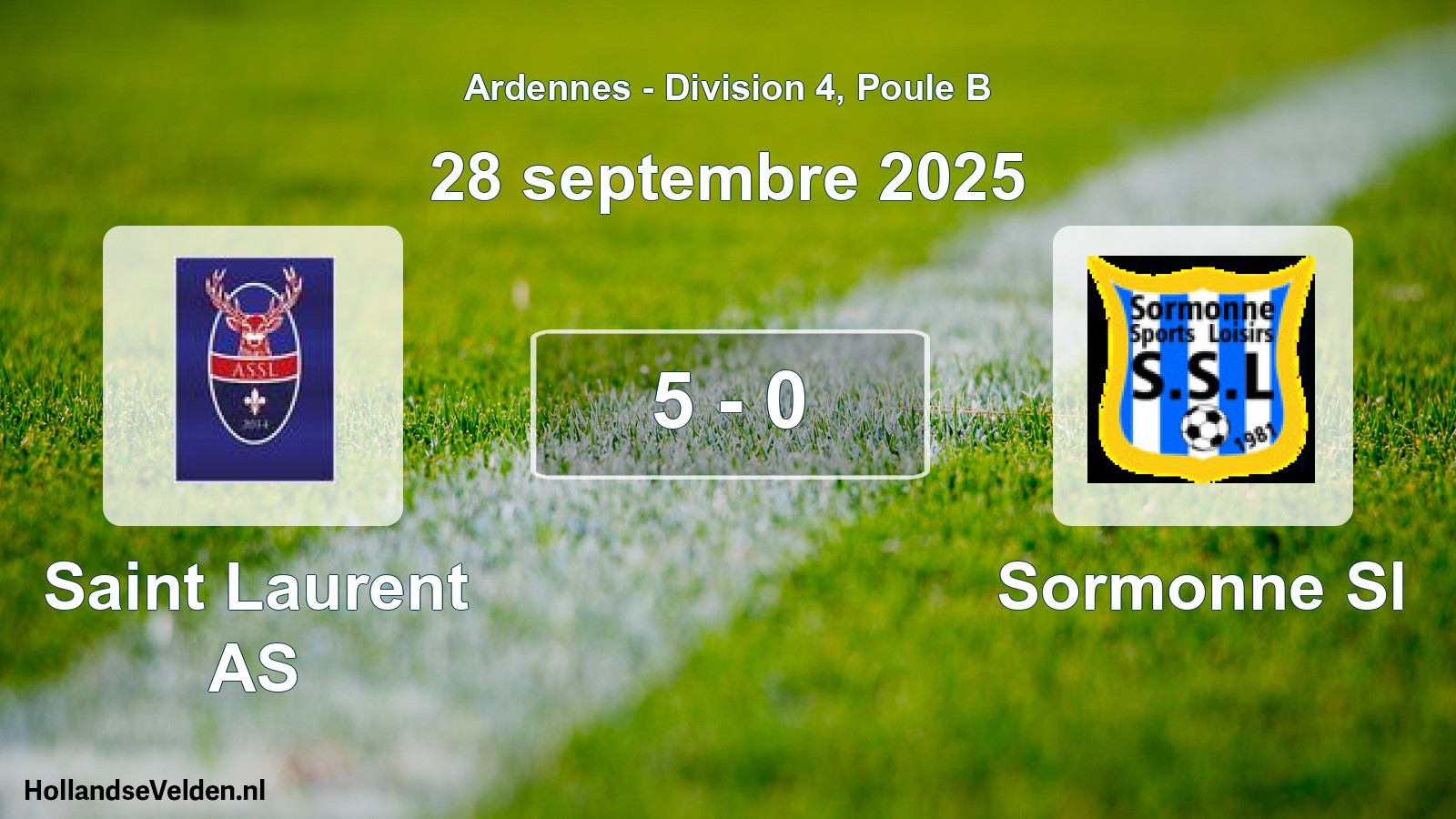 Match joué: Saint Laurent AS - Sormonne Sl 5 - 0 (28 septembre 2025)