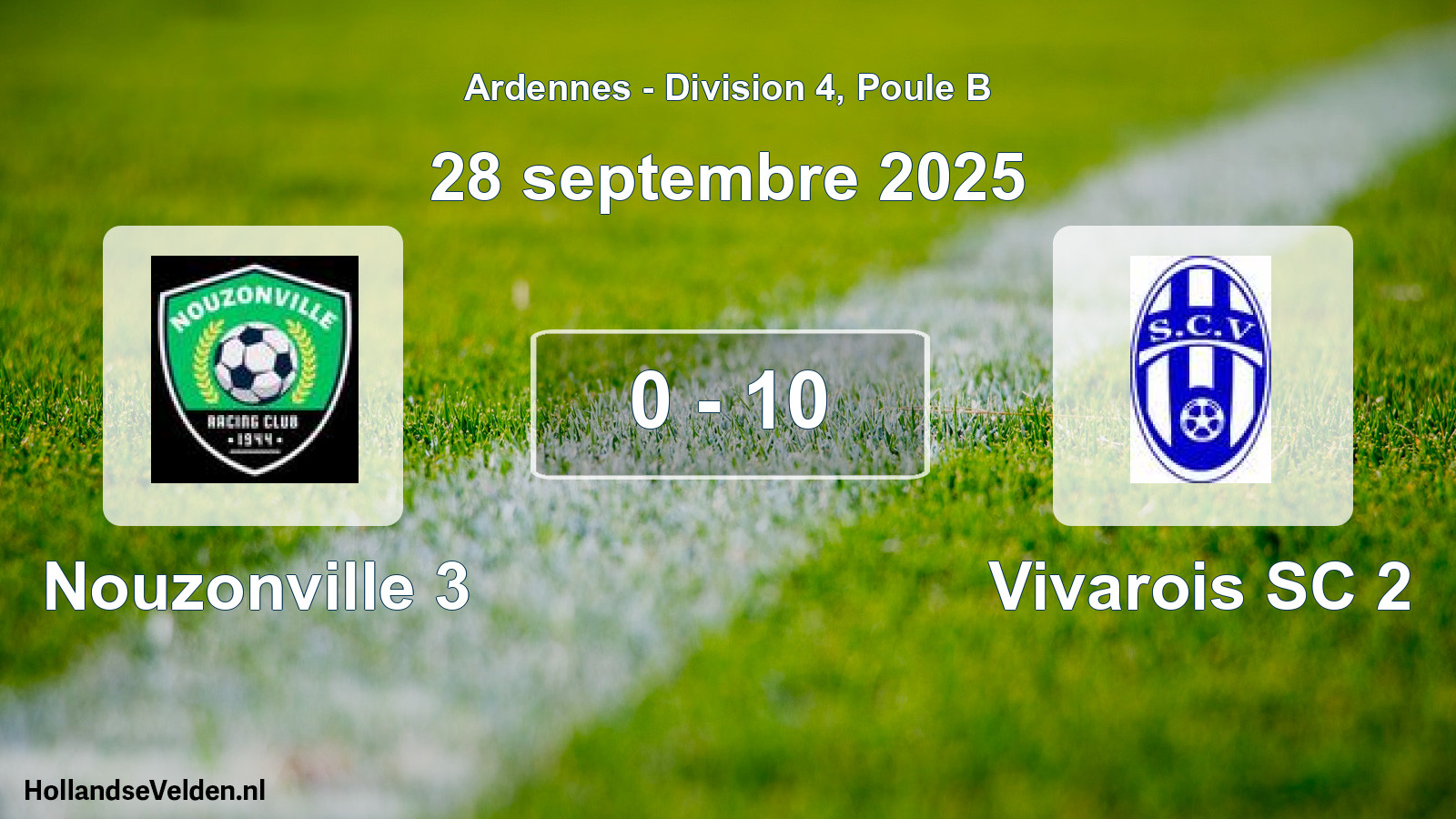 Match joué: Nouzonville 3 - Vivarois SC 2 0 - 10 (28 septembre 2025)