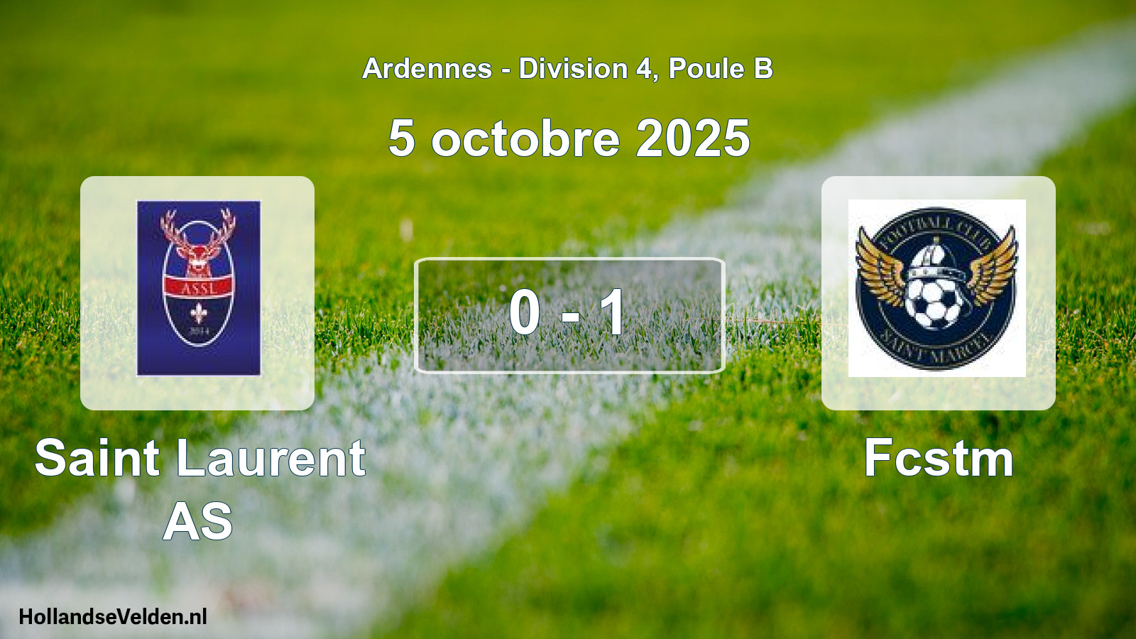 Total number of matches played: Saint Laurent AS - Fcstm 0 - 1 (5 October 2025)