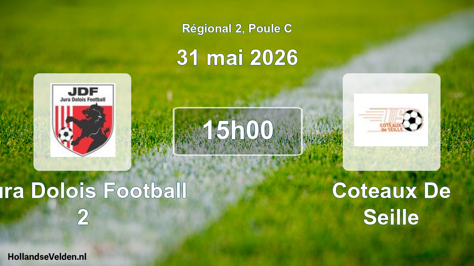 Geplande wedstrijd: Jura Dolois Football 2 - Coteaux De Seille (31 mai 2026)