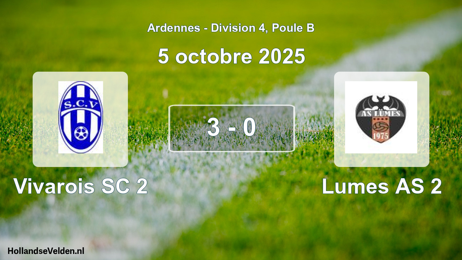 Match joué: Vivarois SC 2 - Lumes AS 2 3 - 0 (5 octobre 2025)