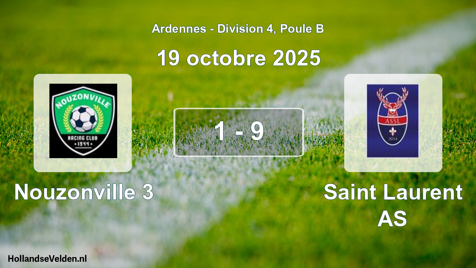 Gespeelde wedstrijd: Nouzonville 3 - Saint Laurent AS 1 - 9 (19 oktober 2025)