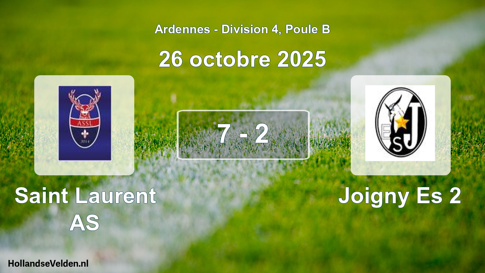 Total number of matches played: Saint Laurent AS - Joigny Es 2 7 - 2 (26 October 2025)